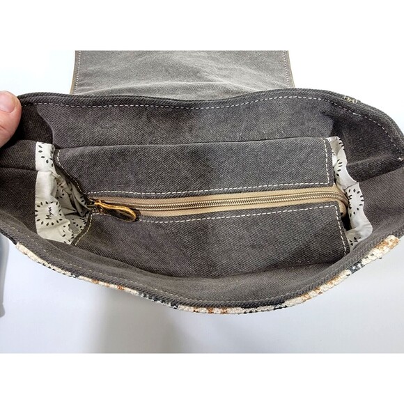 MW Myra S-2601 Compulsory Backpack Bag Fur & Canvas Back Pack Shoulder Rucksack - Picture 6 of 10